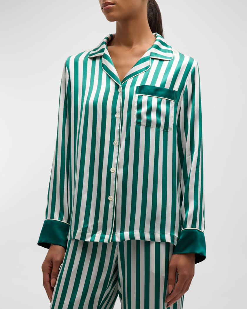Striped Silk Charmeuse Pajama Set
