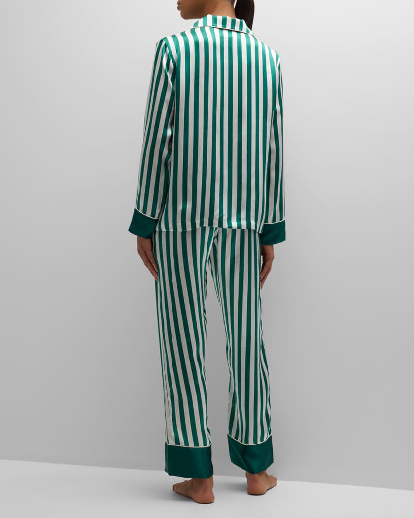 Striped Silk Charmeuse Pajama Set