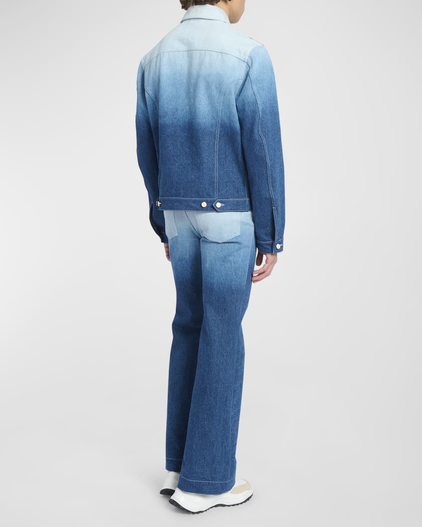 CASABLANCA Monogram-print Denim Jacket in Blue for Men