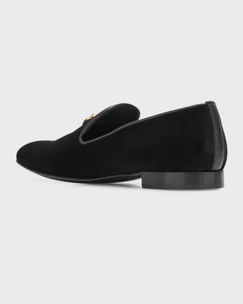 Black suede smoking slippers hot sale