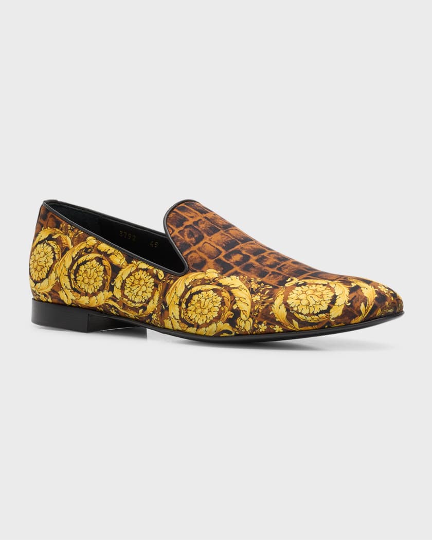 Versace Men s Barocco Smoking Slippers Neiman Marcus