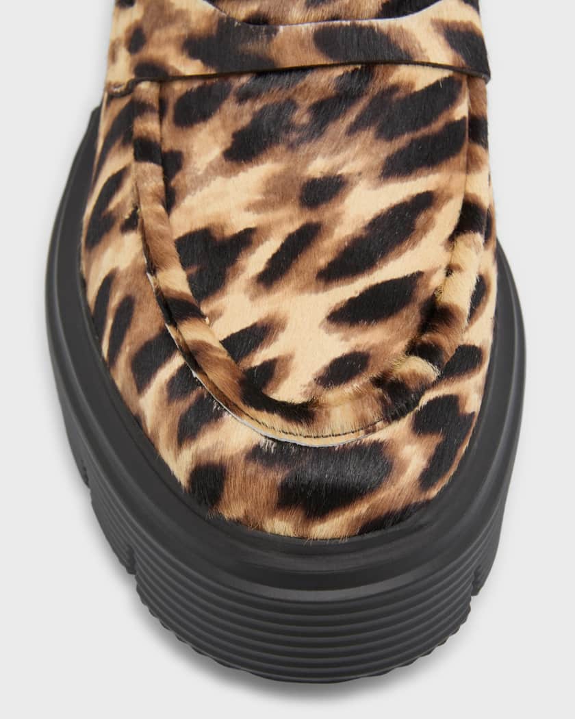 Leopard penny clearance loafers
