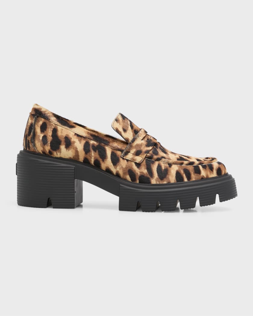 Leopard print penny loafers hotsell