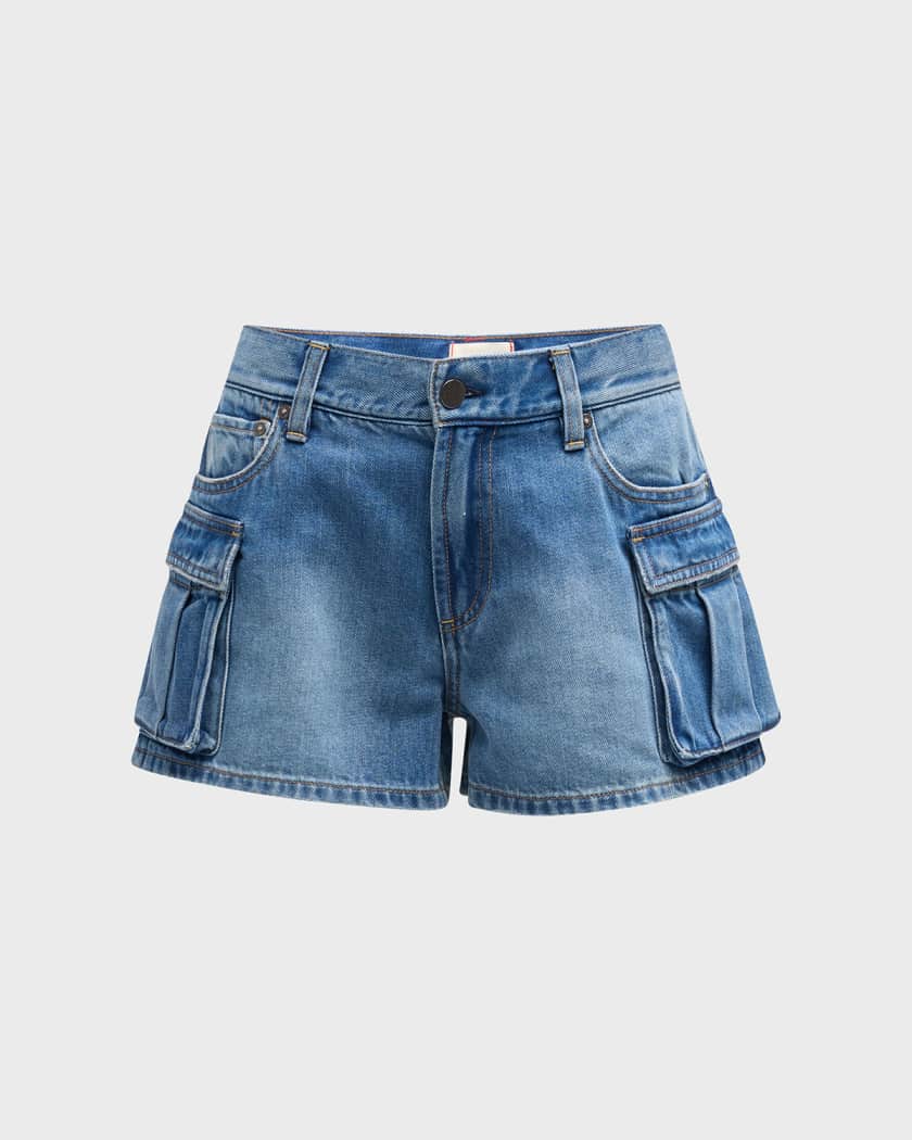 Cay Low Rise Cargo Denim Shorts