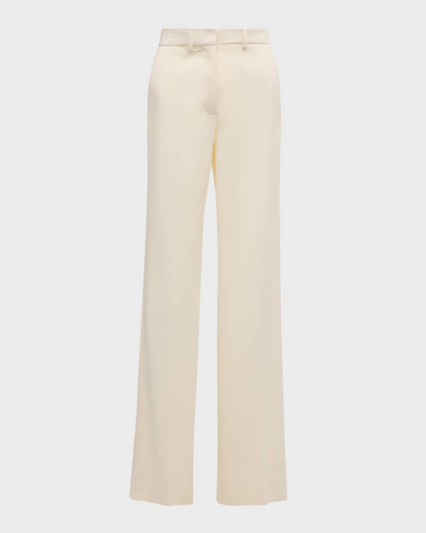 High-rise wide-leg cady pants