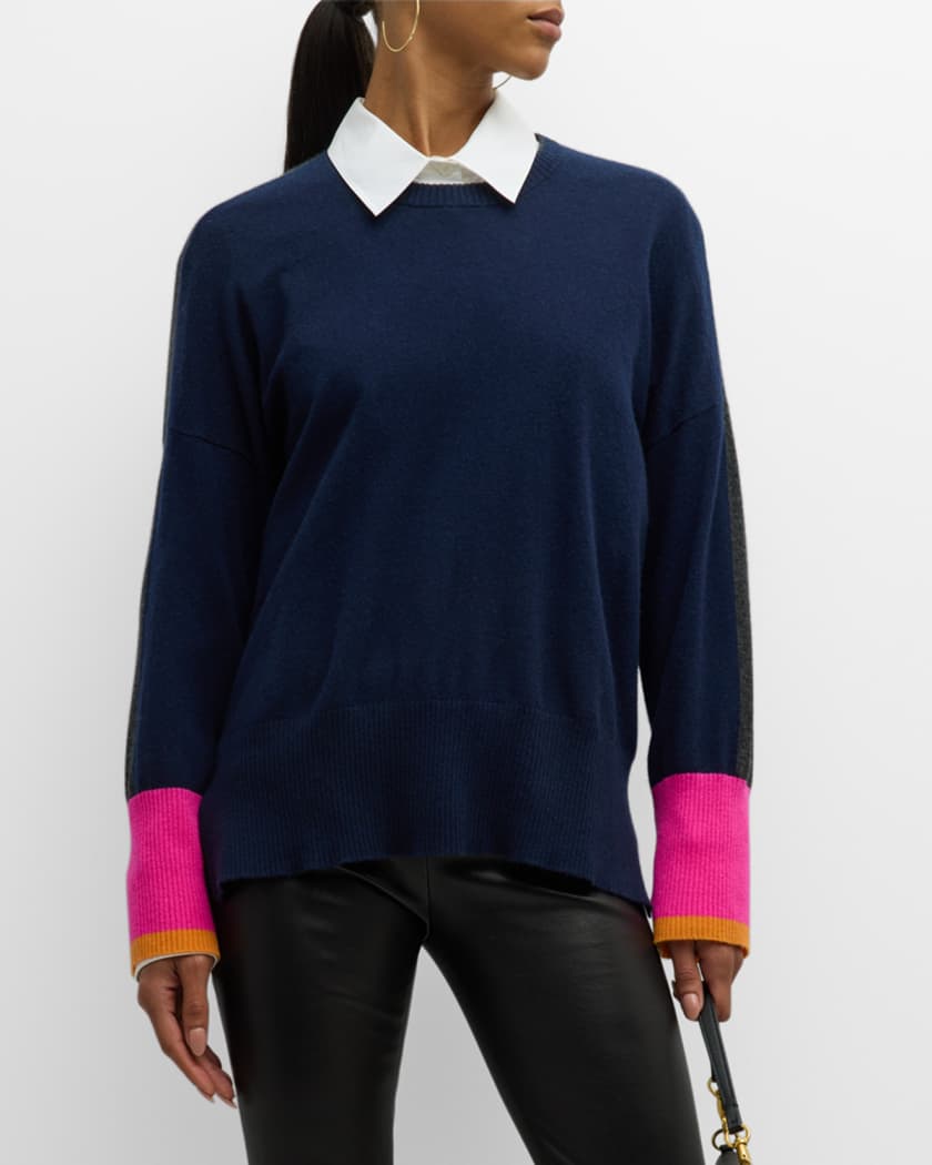 Cashmere Colorblock Crewneck Sweater