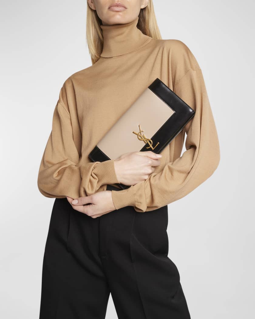 Ysl kate top leather clutch