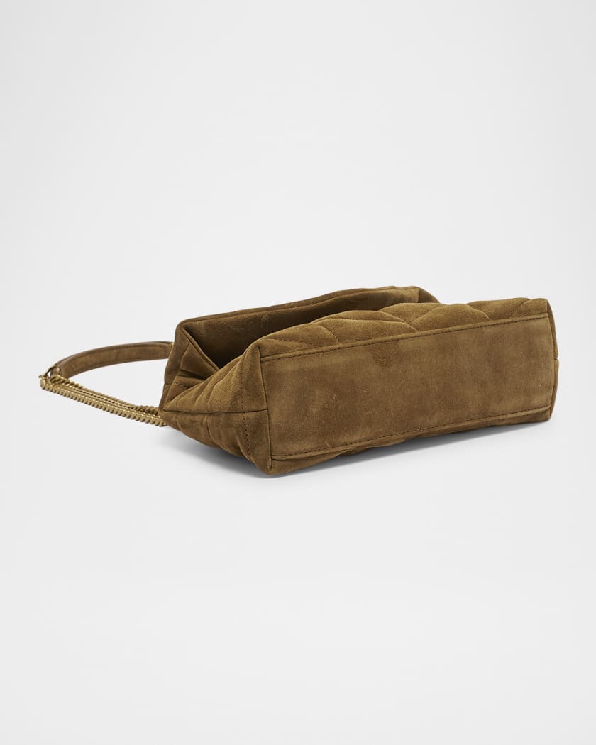 Lou Puffer Toy YSL Crossbody Bag in Quilted Suede