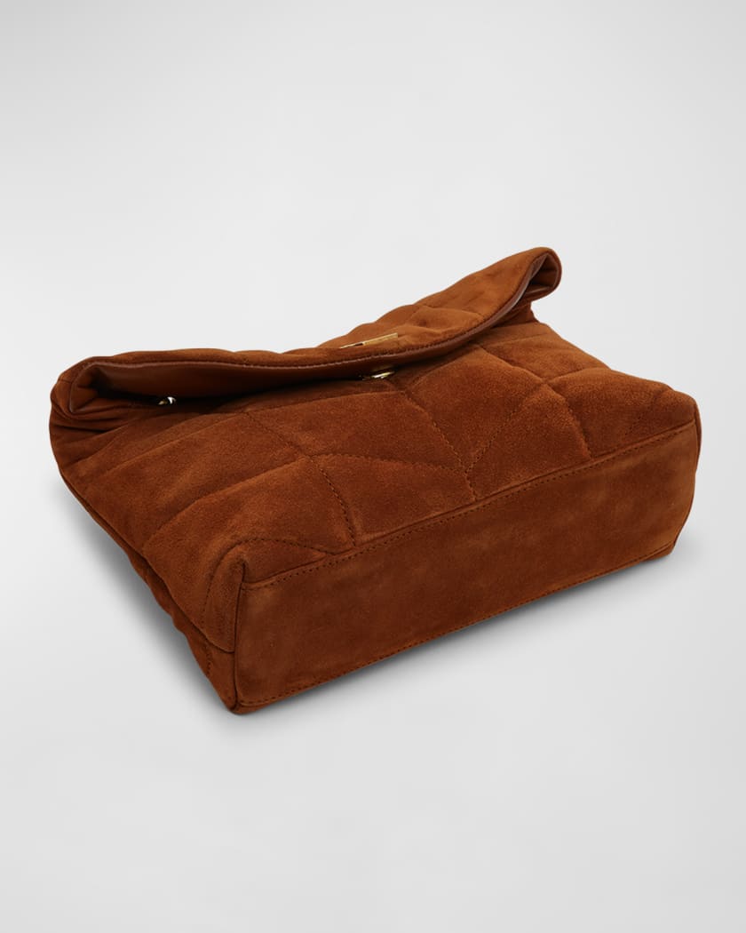 Lou Puffer Toy YSL Crossbody Bag in Quilted Suede
