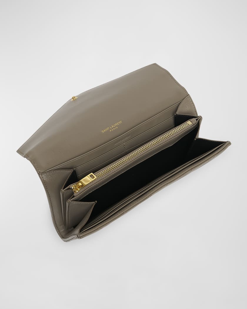 YSL Monogram Large Envelope Flap Wallet in Smooth Leather