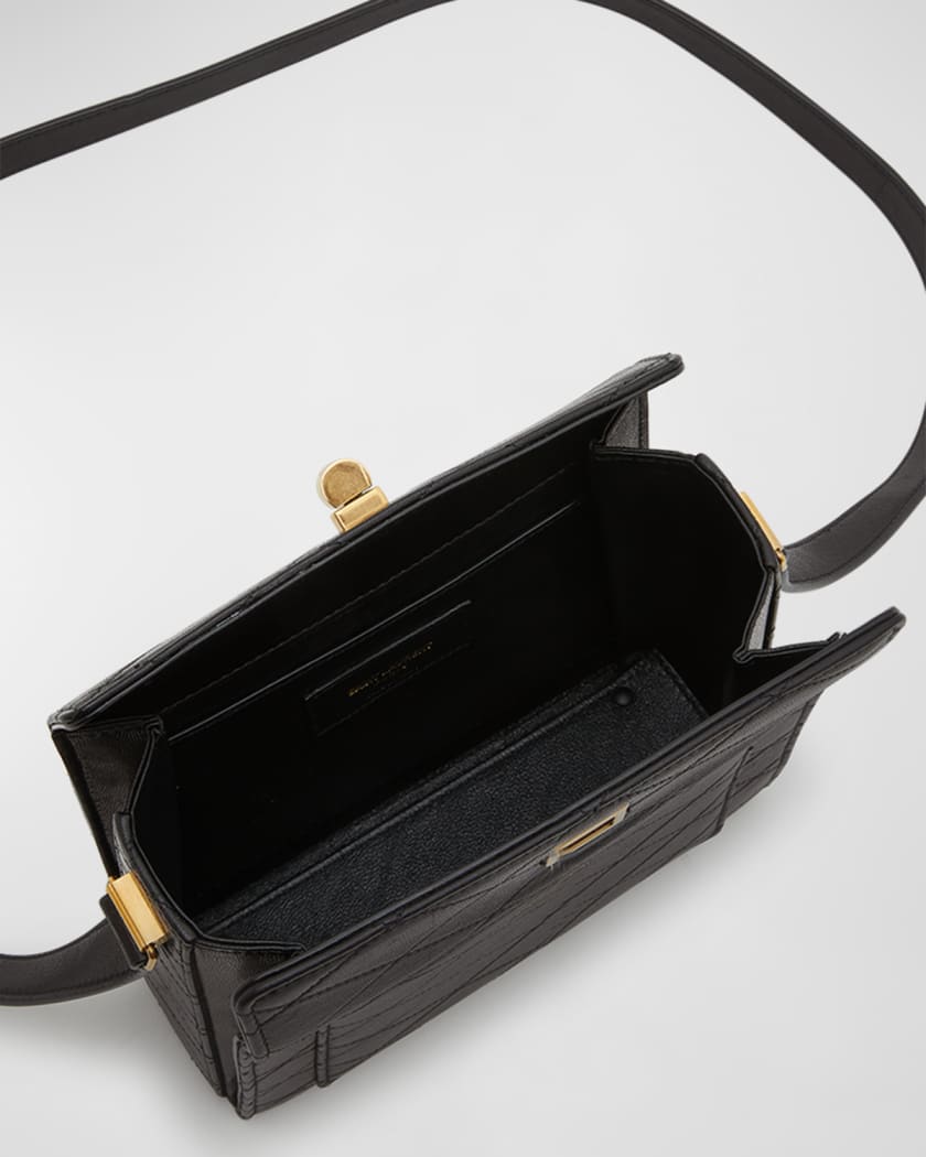 Mini Square Crossbody Bag in Quilted Leather