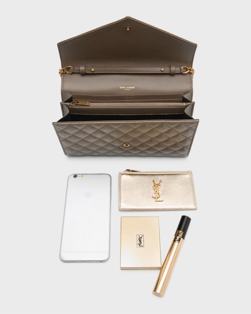Ysl wallet on chain grey sale