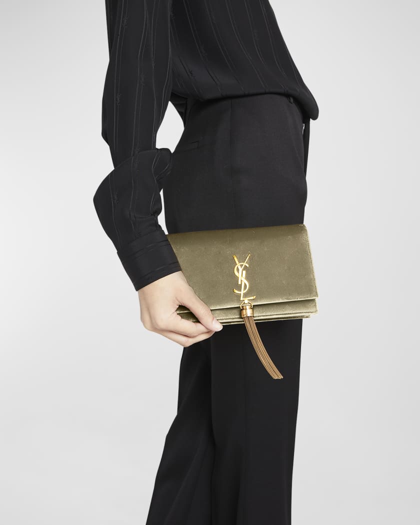 Saint Laurent Kate Medium YSL Wallet on Chain in Velvet | Neiman 