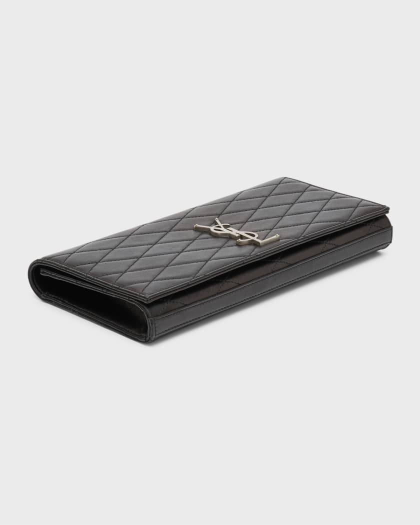 Kate Quilted Leather Clutch in Black - Saint Laurent
