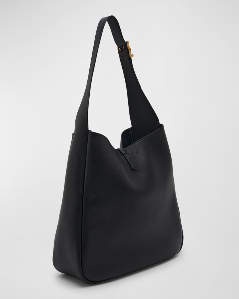 S black leather flap bag