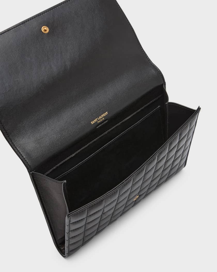 Ysl black new arrivals quilted clutch