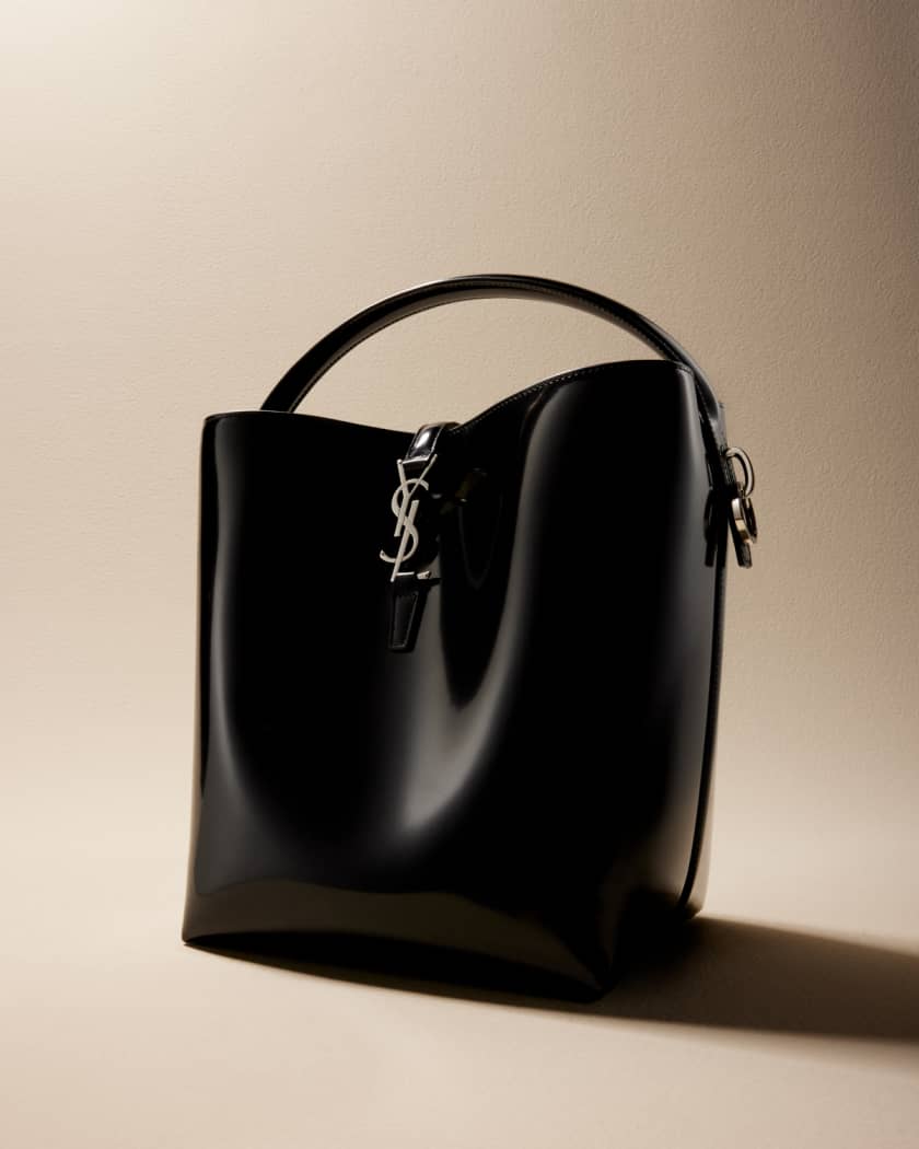 Saint Laurent Le Monogramme Suede-trimmed Velour Bucket Bag