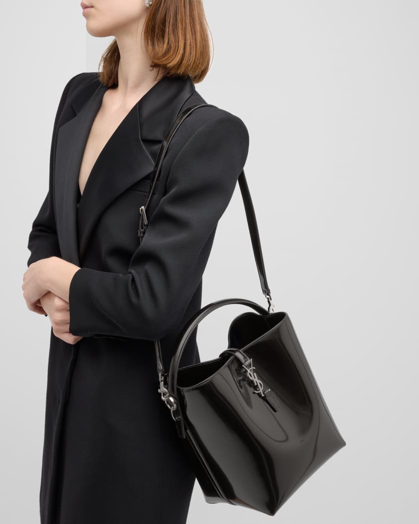 Saint Laurent - Le 37 Small Leather Bucket Bag - Womens - Black
