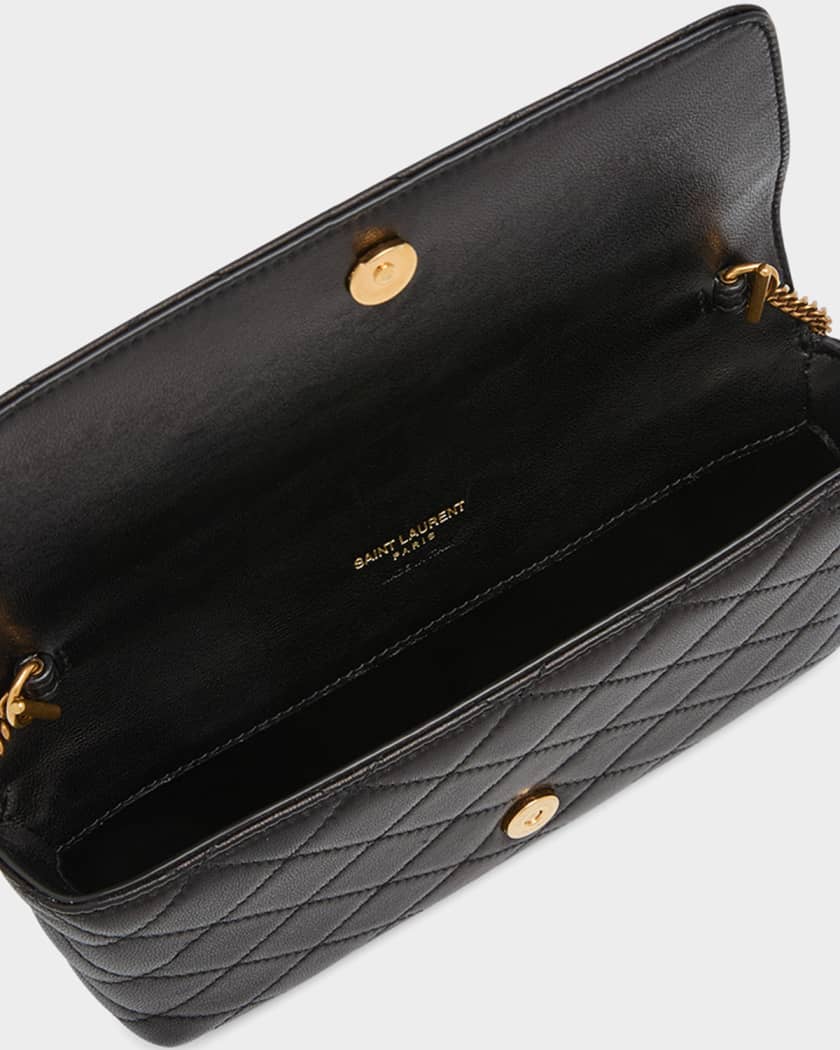 Ysl monogram phone holder with strap in smooth leather sale