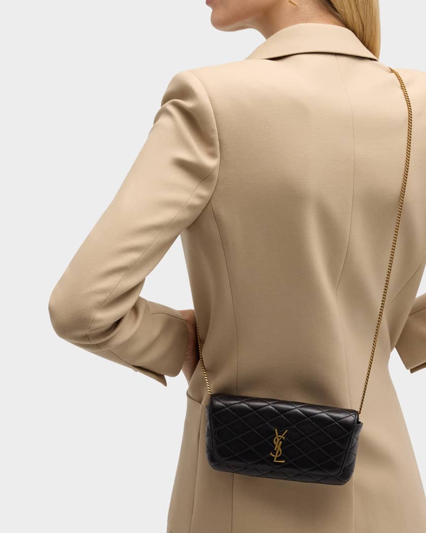 Saint Laurent Gaby Phone Holder YSL Crossbody Bag in Quilted