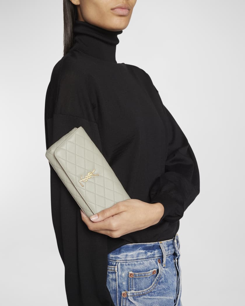 Gaby Phone Holder YSL Crossbody Bag in Quilted Smooth Leather