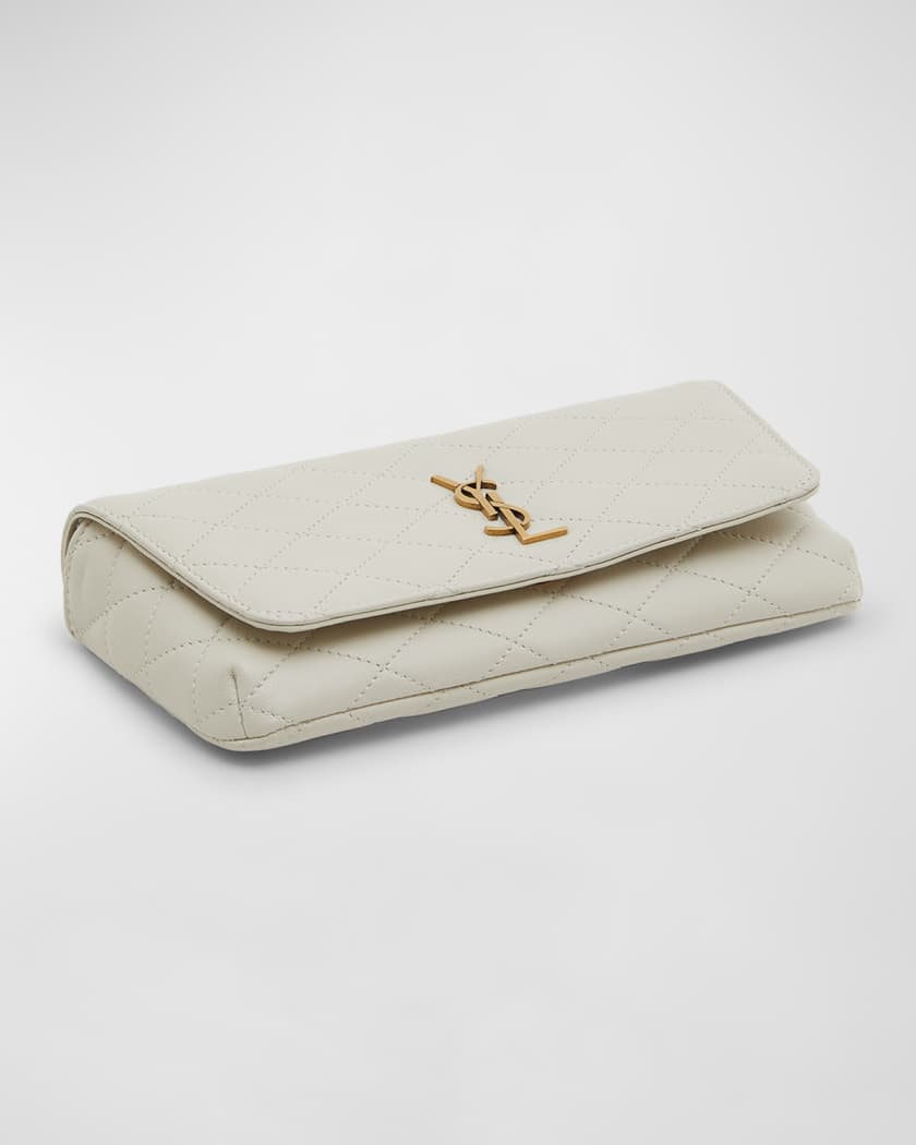 Gaby Phone Holder YSL Crossbody Bag in Quilted Smooth Leather
