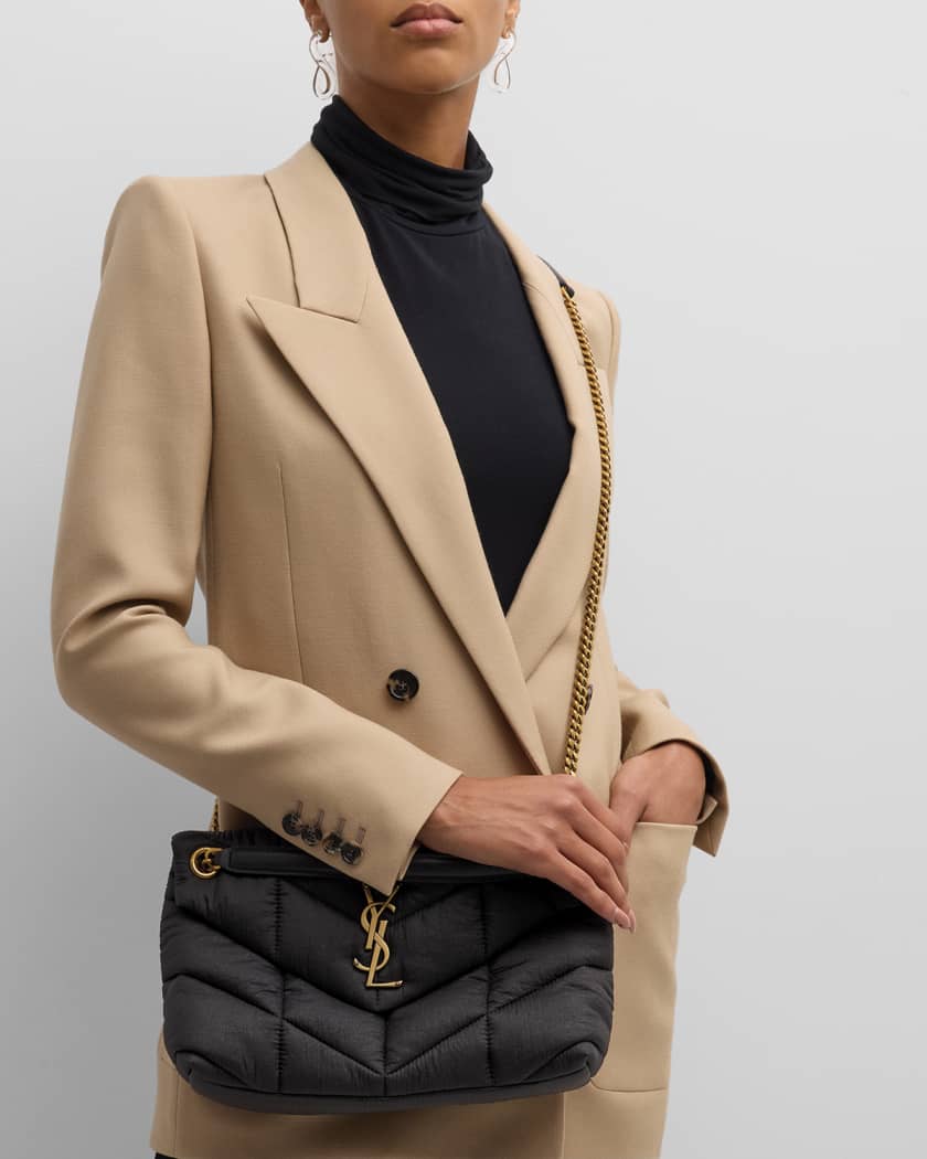 Saint Laurent Lou Puffer Small YSL Shoulder Bag in Quilted Nylon