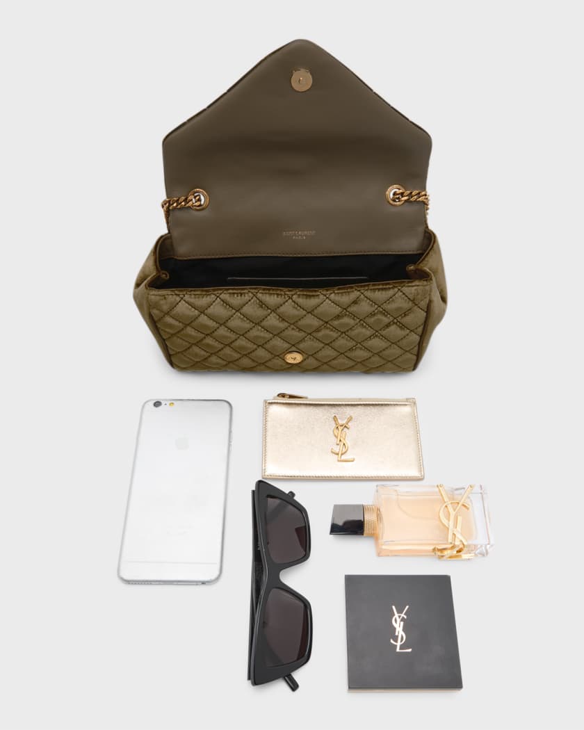 Saint Laurent Envelope Triquilt YSL Small Shoulder Bag in Velvet