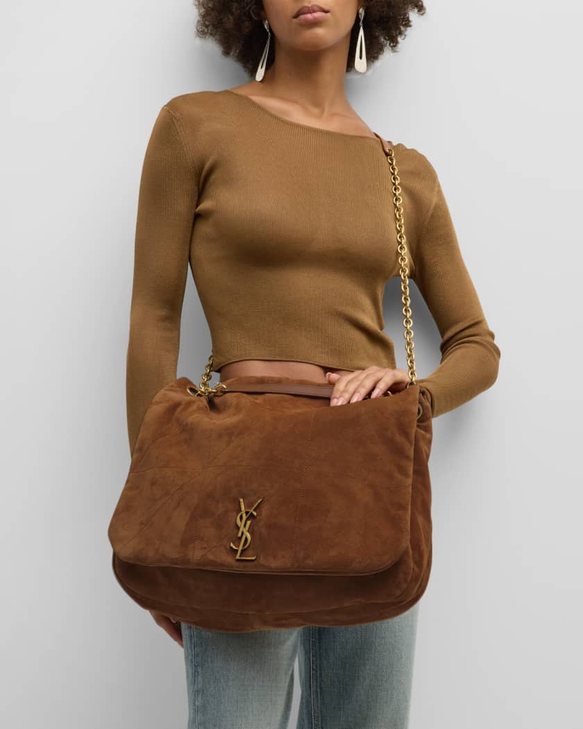 Jamie 4.3 Maxi YSL Shoulder Bag in Quilted Suede
