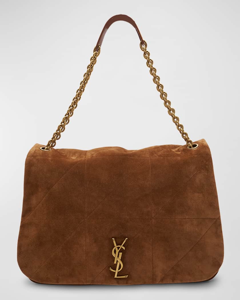 Saint Laurent Jamie Medium Suede And Shearling Shoulder Bag