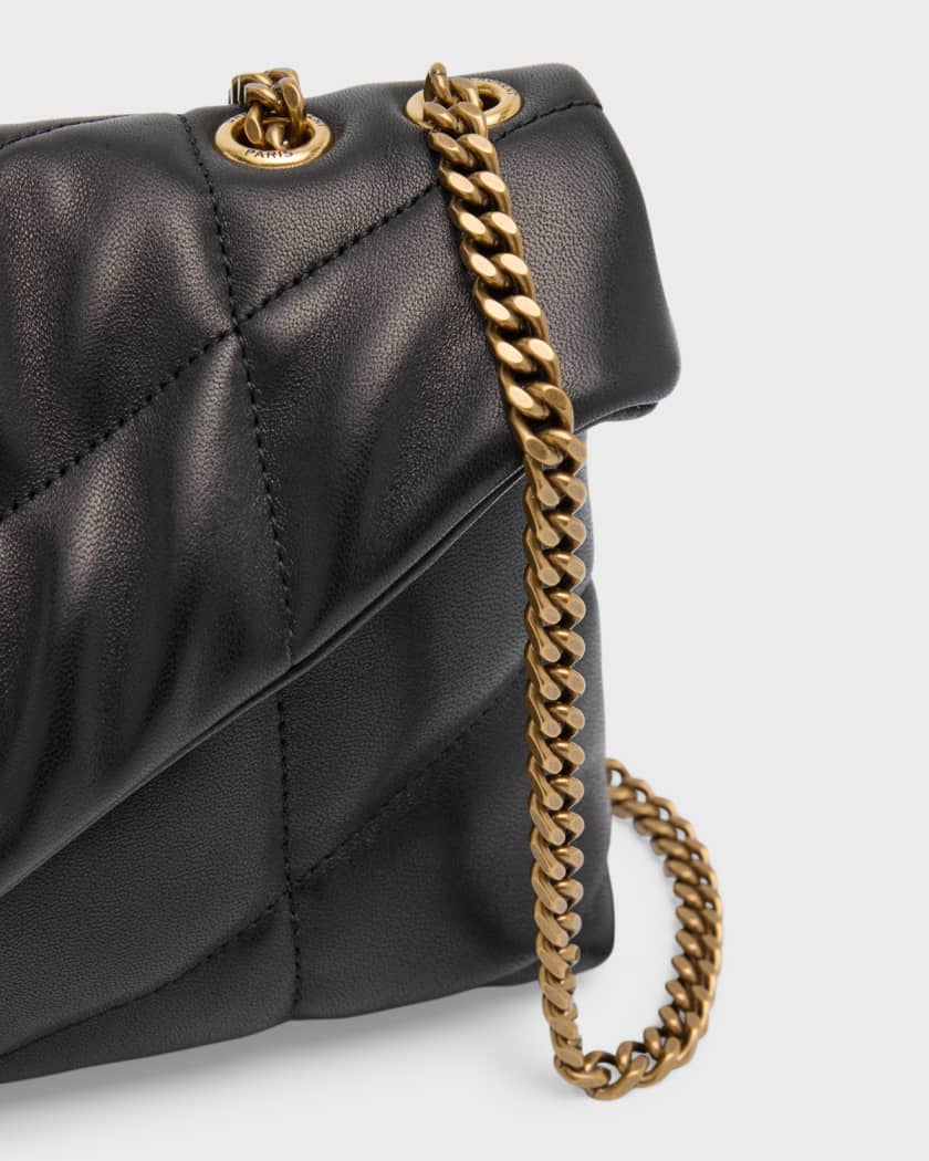 Saint Laurent Toy Loulou Puffer Quilted Leather Shoulder Bag in Dark Honey