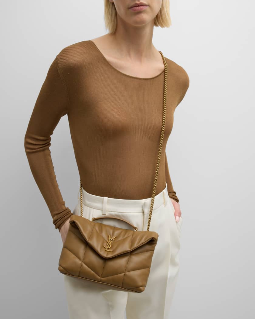 Lou Puffer Toy YSL Shoulder Bag in Quilted Leather