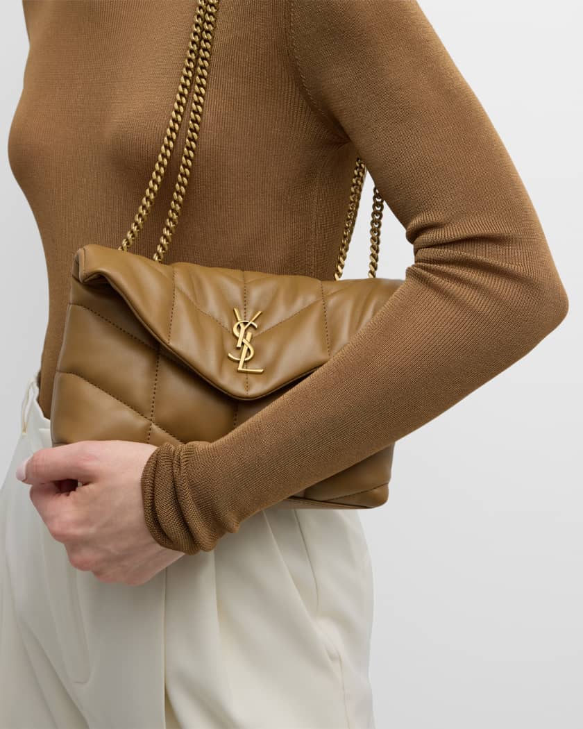 Lou Puffer Toy YSL Shoulder Bag in Quilted Leather