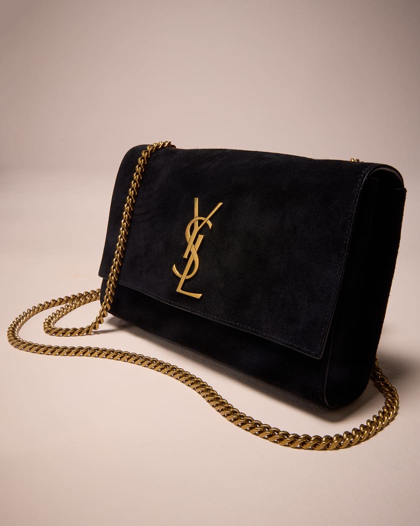 Saint Laurent Kate Small Reversible Suede and Leather Shoulder Bag - Women - Black Shoulder Bags