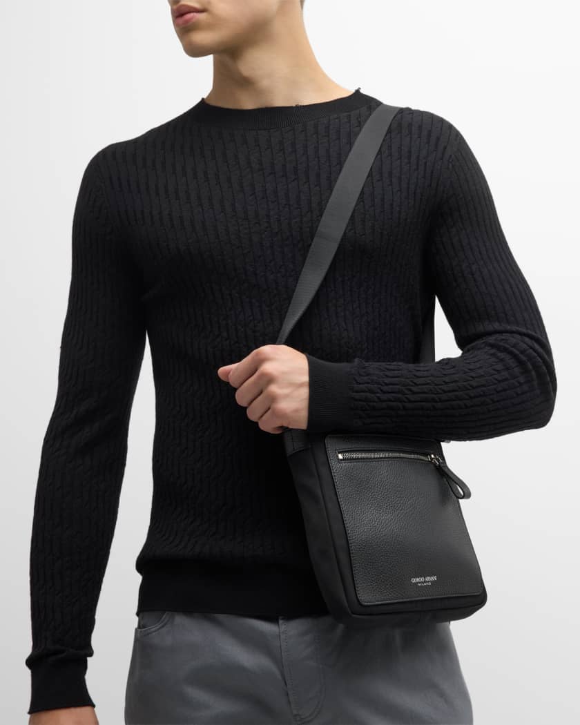 Giorgio Armani Men's Leather Crossbody Bag