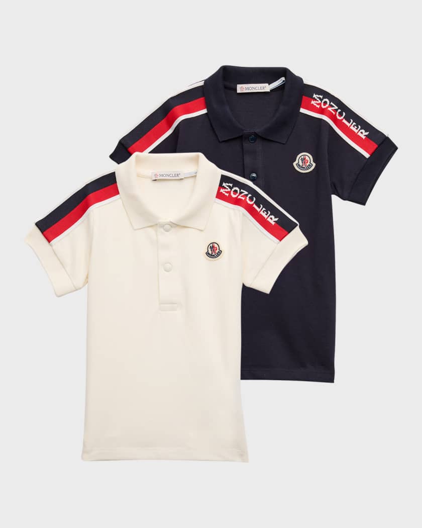 Boy s Short Sleeve Polo with Shoulder Stripes Neiman Marcus