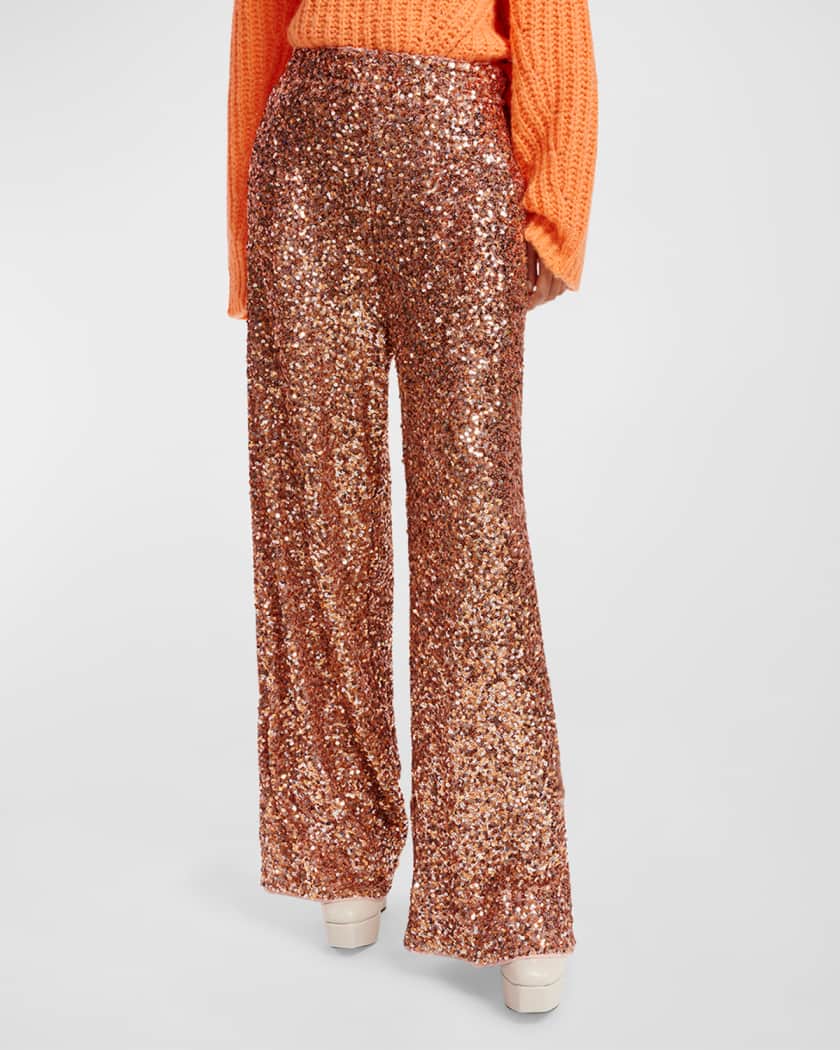 Essentiel Antwerp Entry Sequin Wide-Leg Pants | Neiman Marcus
