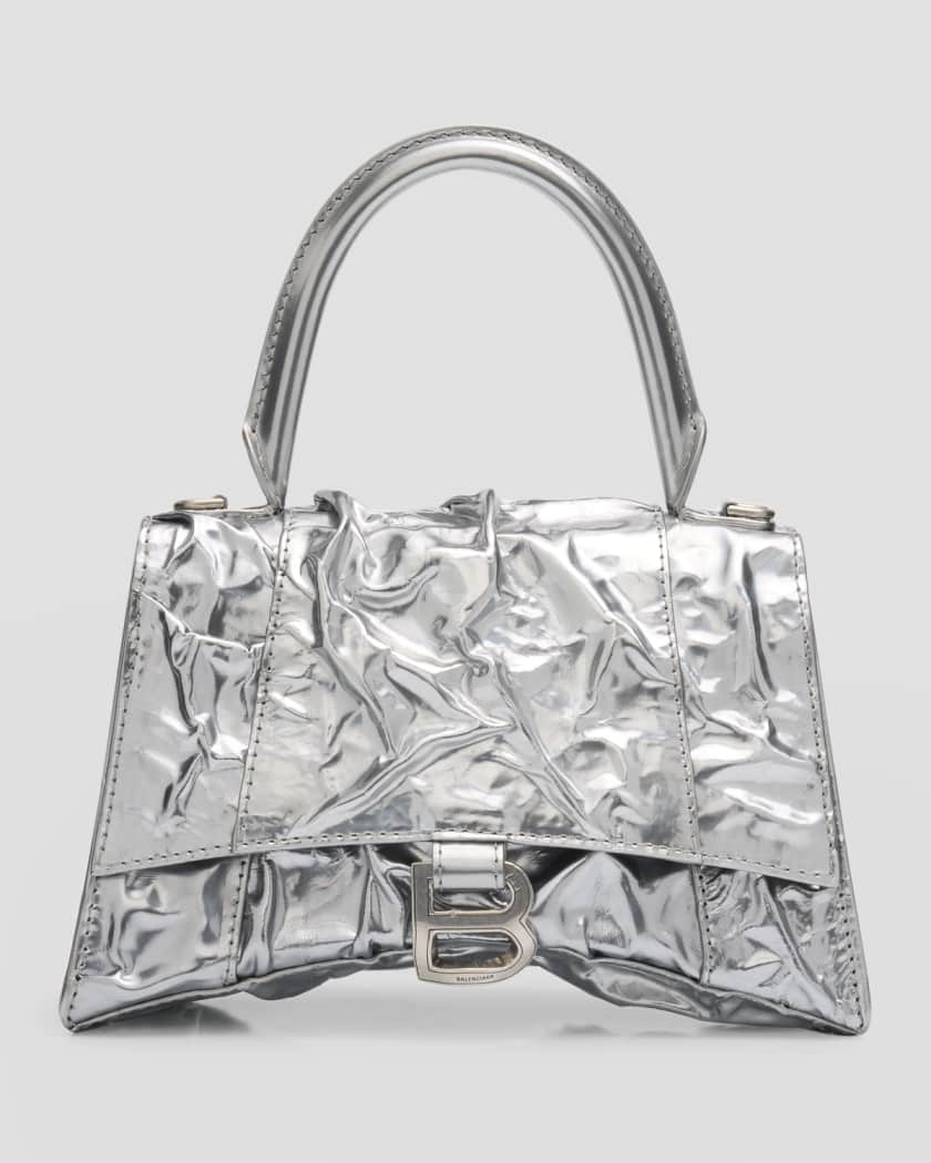 Balenciaga Light Beige Leather Small Hourglass Top Handle Bag Balenciaga