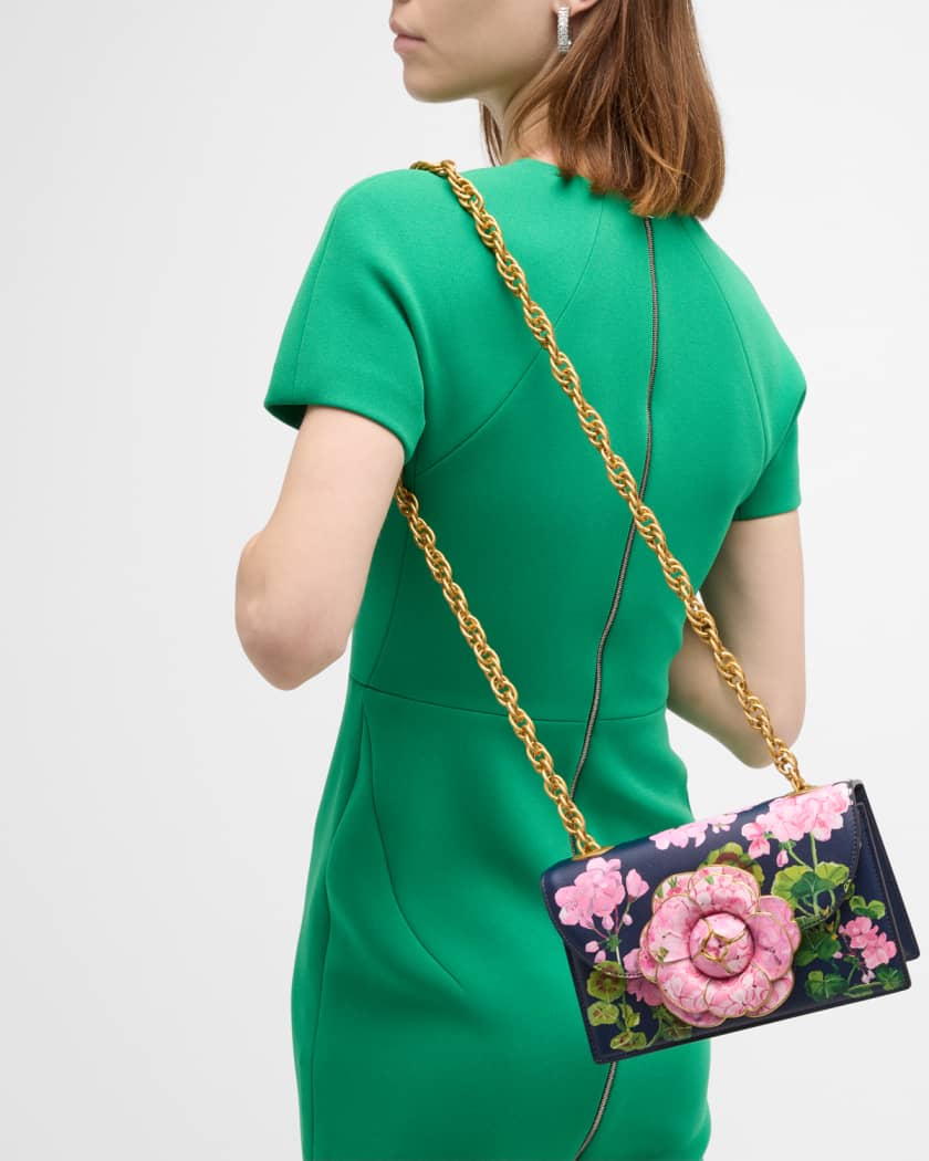Dolce & Gabbana Kids Leather Rose Print Shoulder Bag