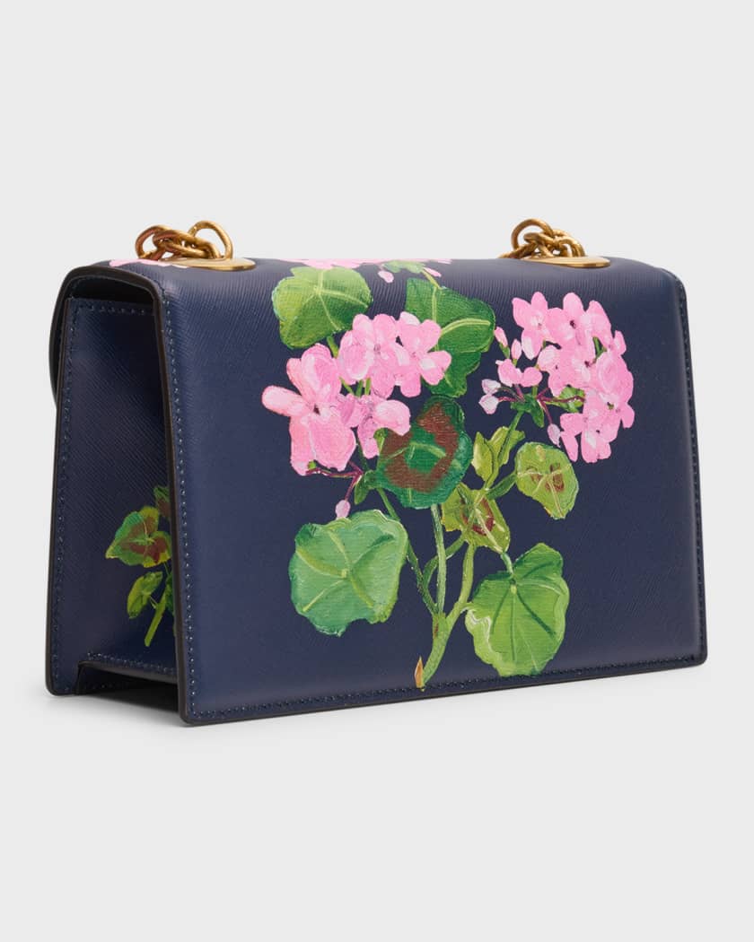 Cherry Blossom Crossbody Leather Bag Pink Flowers Purse 