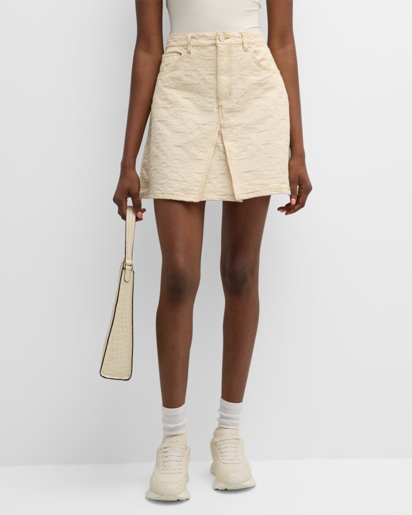 Monogram Jacquard Zip-Up Mini Skirt - Ready to Wear