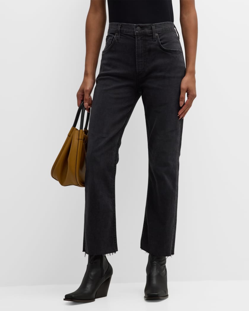 Isola Straight Raw Hem Cropped Jeans