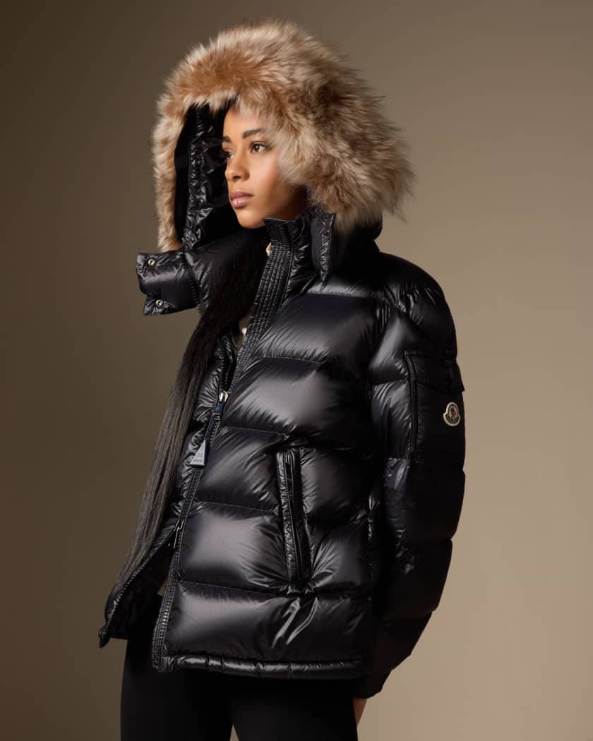 Black shiny moncler coat cheap