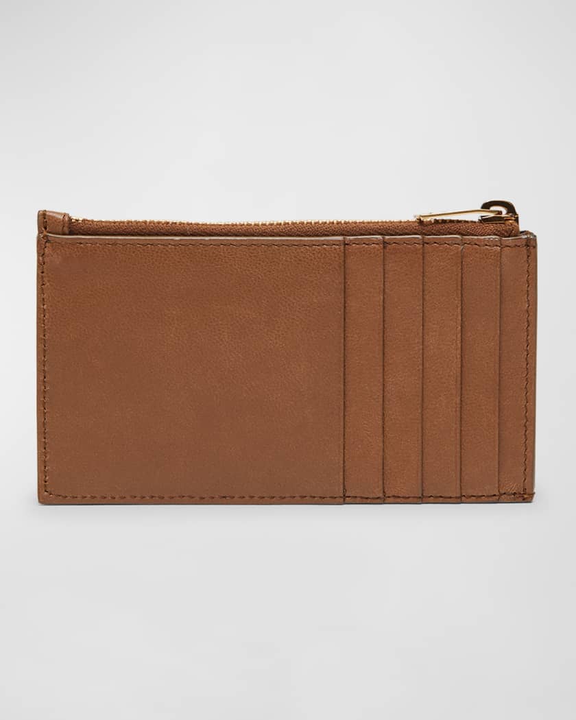 Cassandre YSL Ziptop Card Case in Quilted Smooth Leather