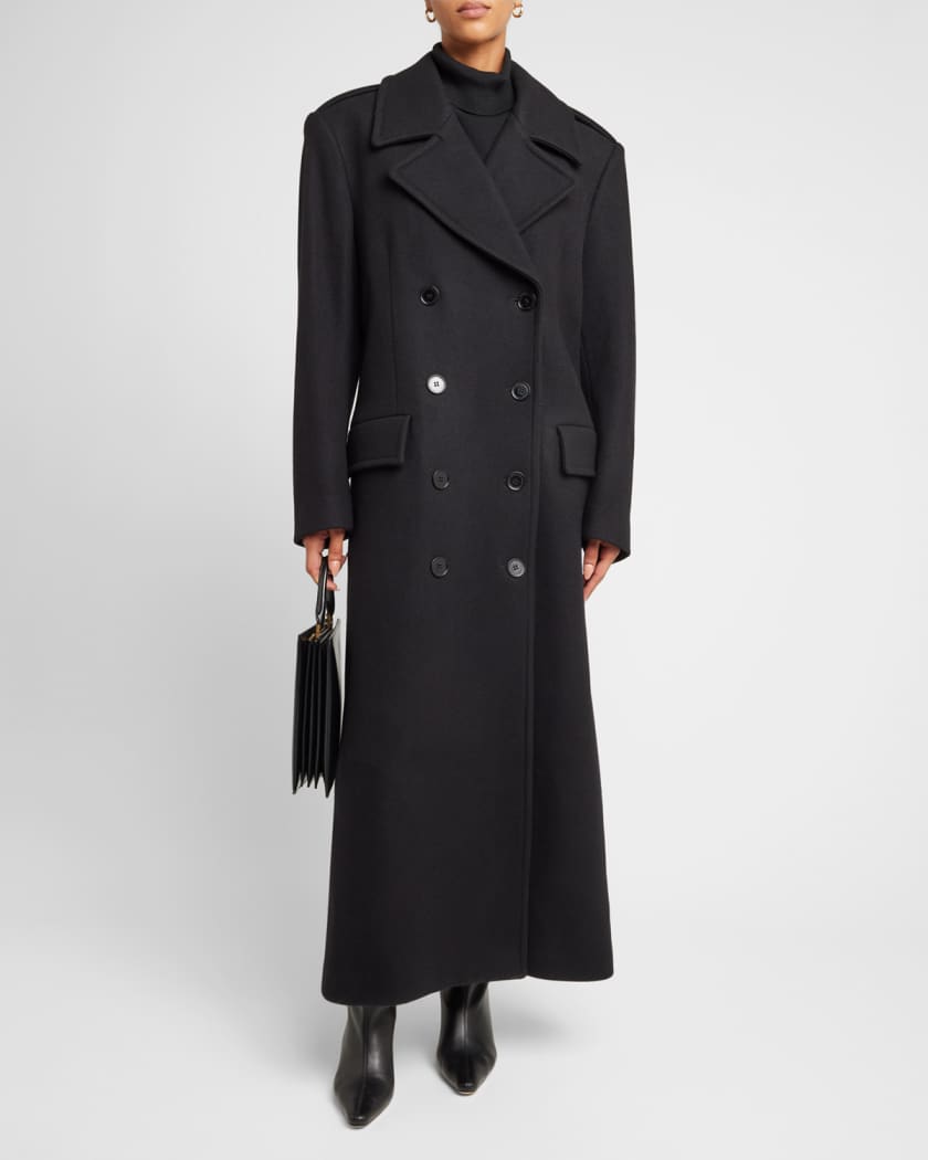 Oversized Wool Maxi Trench Coat