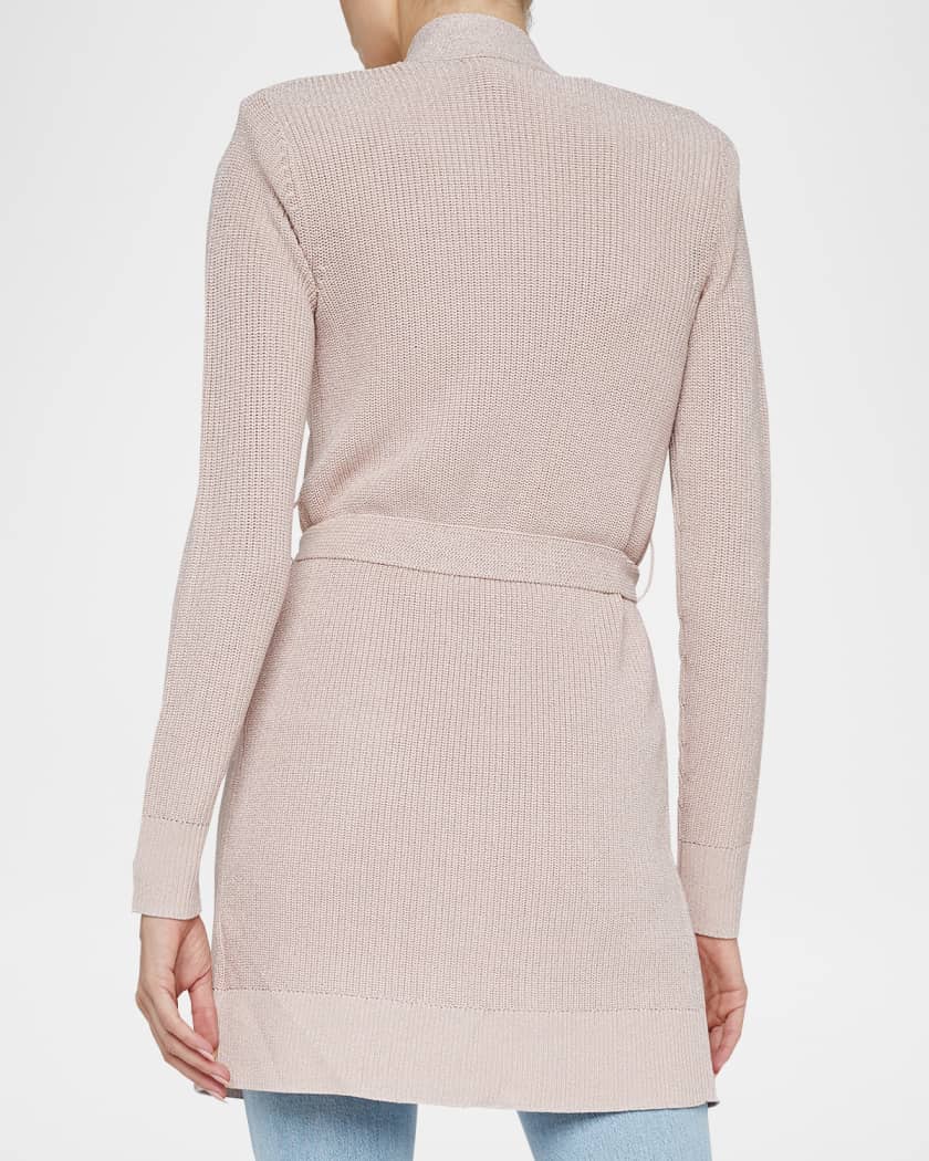 Noe Double-Breasted Metallic-Knit Cardigan