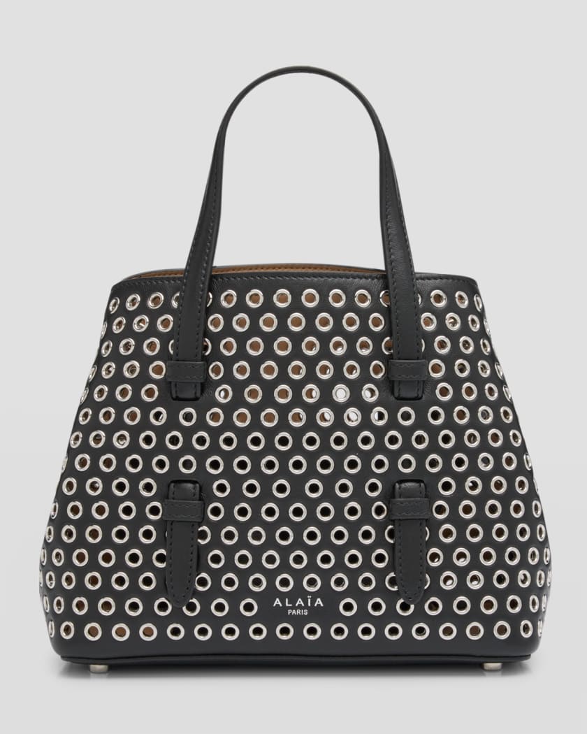 ALAIA Mina 20 Grommet Leather Tote Bag Neiman Marcus
