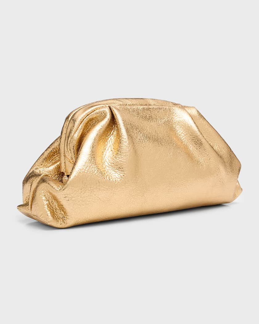 bottega veneta Metallic Gold pouch clutch