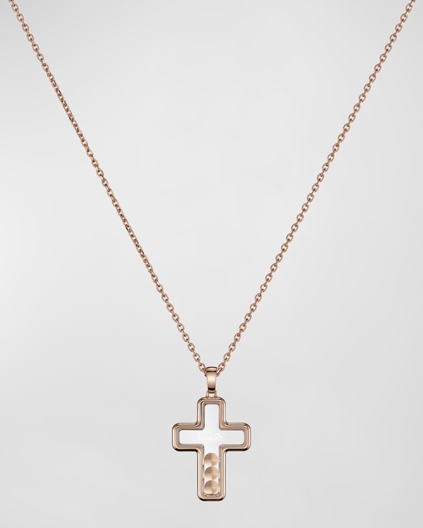 18k rose store gold cross necklace