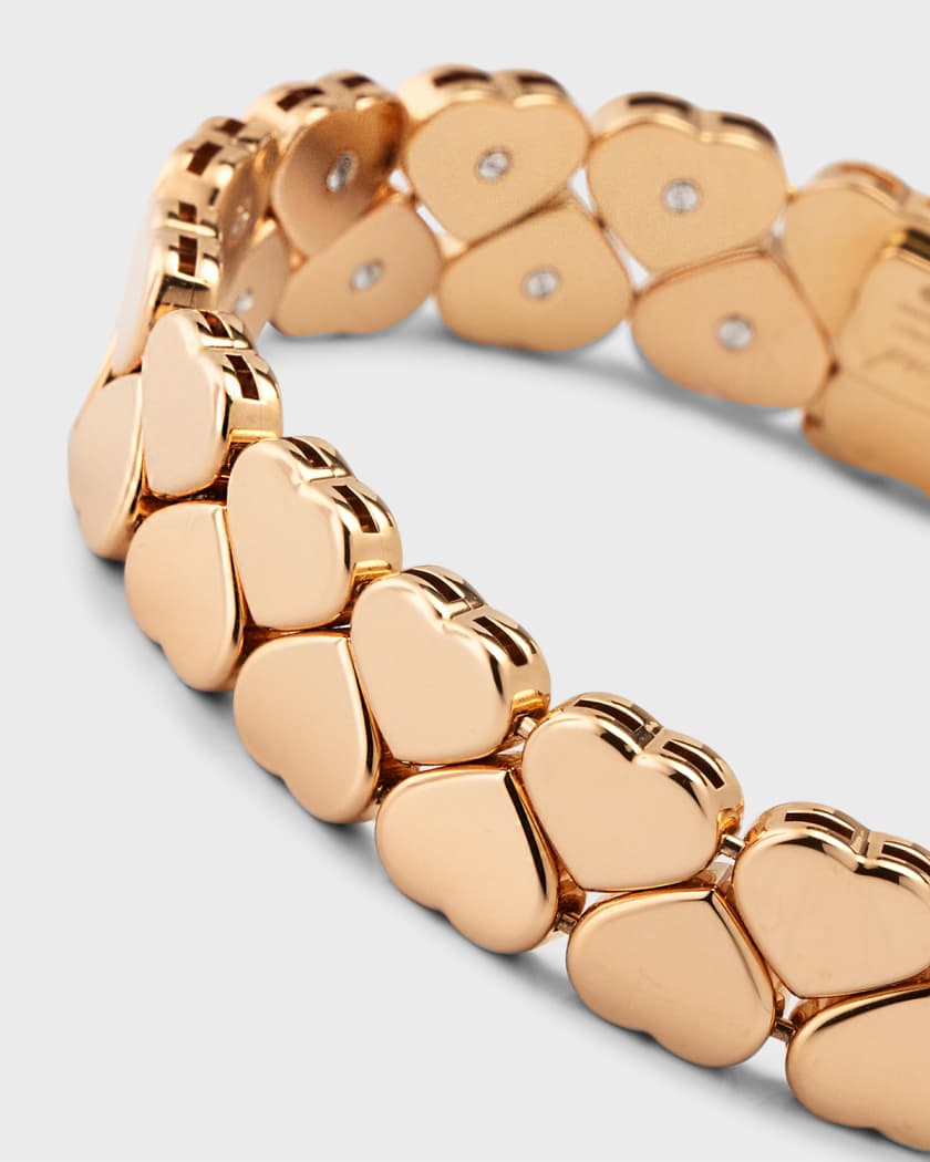 Chopard Happy Hearts Pure 18K Rose Gold 2 Row Bracelet Neiman Marcus